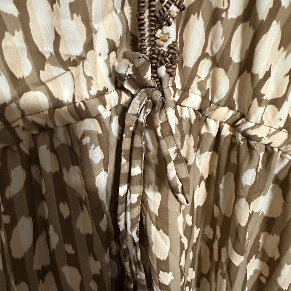 Kaktus Brown and Cream Patterned Dress - Picture 4 of 7